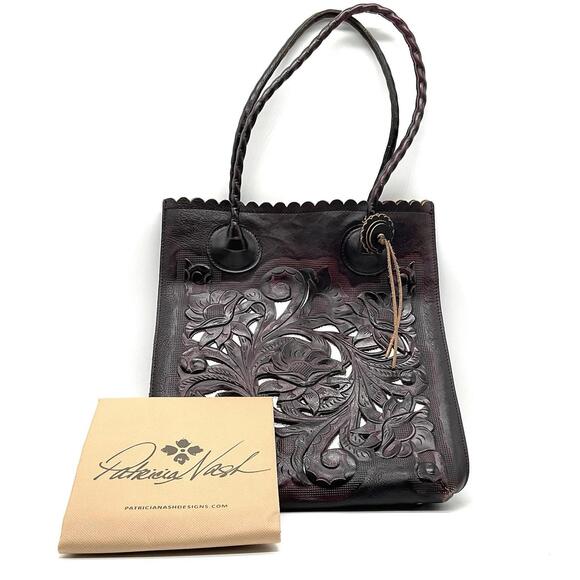 Patricia Nash Handbags - Patricia Nash Cavo Tooled Leather Tote Silver Inlay With Dust Cover